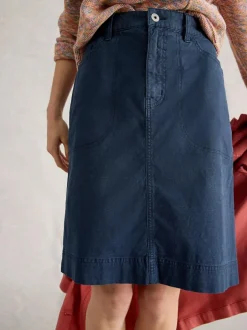White Stuff Tia Chino Skirt Blue Best