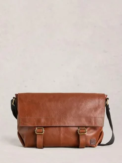 White Stuff Teddy Leather Messenger Bag Brown Outlet