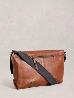 White Stuff Teddy Leather Messenger Bag Brown Outlet