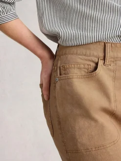 White Stuff Tia Chino Skirt Brown Discount