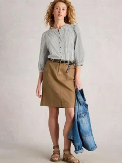 White Stuff Tia Chino Skirt Brown Discount