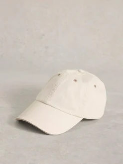 White Stuff 100% Cotton Baseball Cap Cream Sale