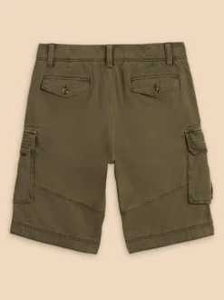 White Stuff 100% Cotton Halsall Cargo Shorts Green Outlet