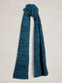 White Stuff Green Twist Knit Scarf New