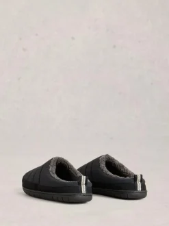 White Stuff Grey Nylon Puffer Mule Online