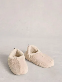 White Stuff Reya Closed Back Slippers Natural Clearance
