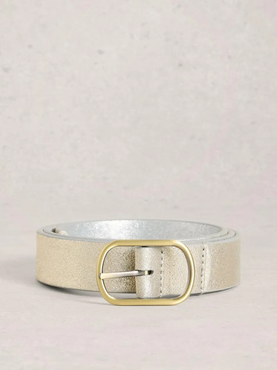 White Stuff Reversible Leather Belt Silver Outlet