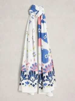 White Stuff Sophie Printed Scarf White Discount