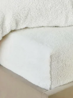 Next White Teddy Fleece Deep Fitted Sheet Hot