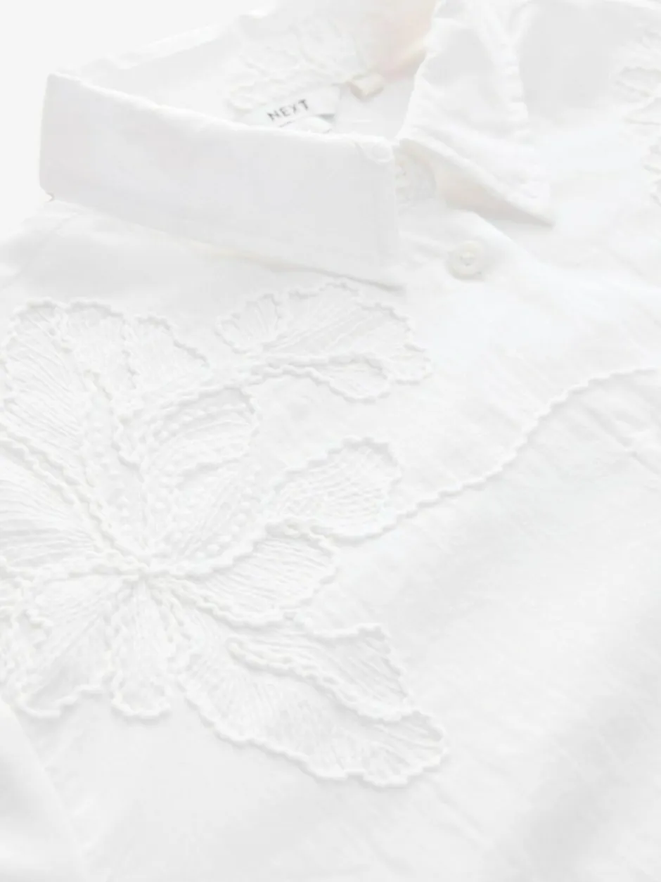 Next Textured Cornelli Cover-Up Shirt White Sale