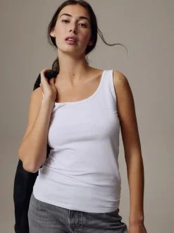 Next White Thick Strap Vest Hot