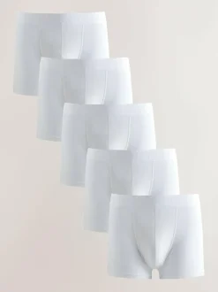 Next White Trunks Boxers 5 Pack New