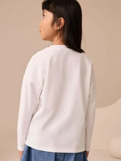 Next White Unicorn Print Long Sleeve Sequin Top (3-16yrs) Best