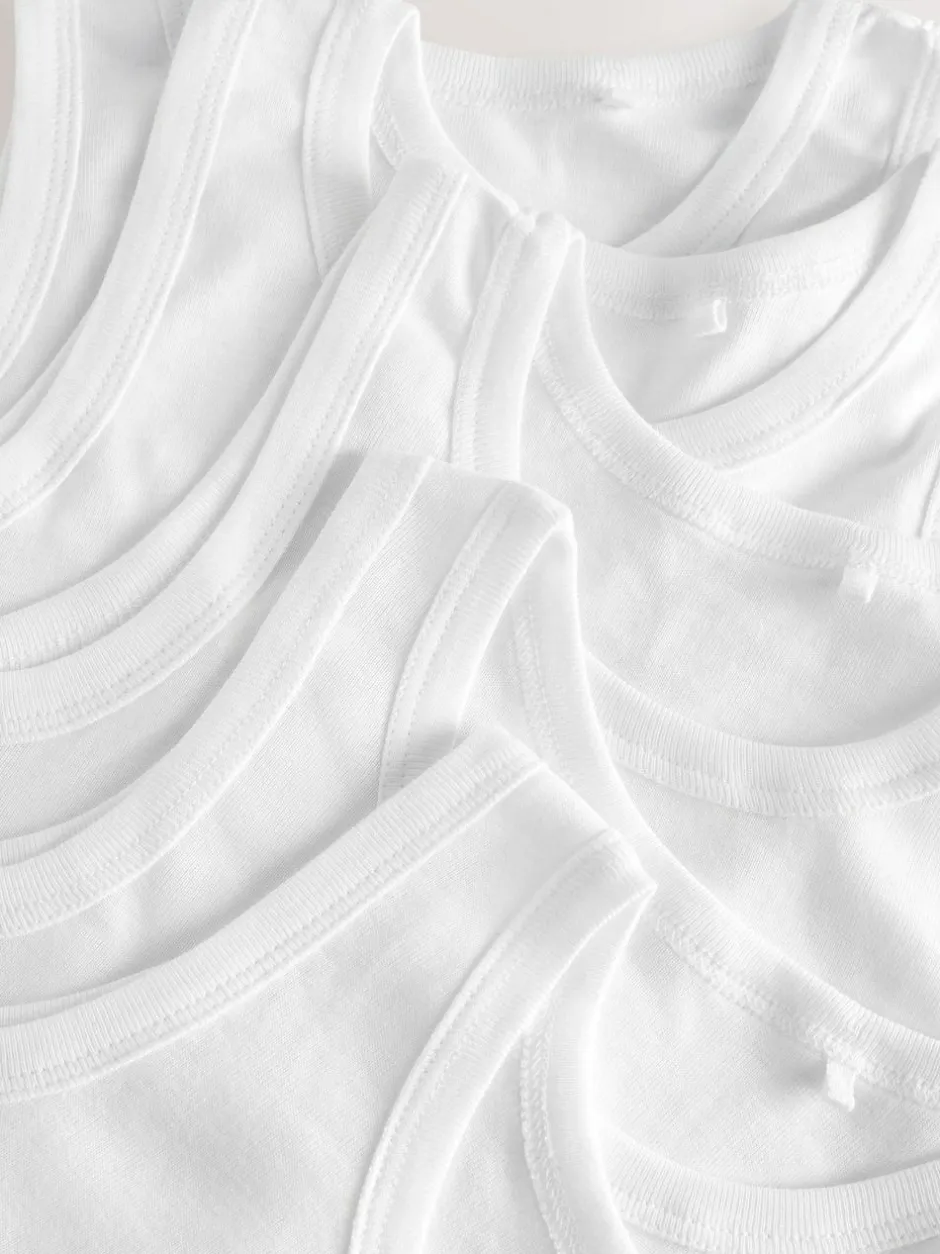 Next White Vests 5 Pack (1.5-16yrs) Best