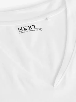 Next White V-Neck Cap Sleeve T-Shirt Online