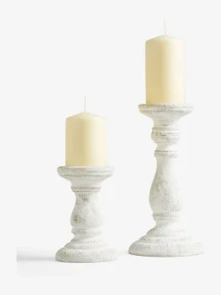 Next White Wash Pillar Candle Holder Outlet