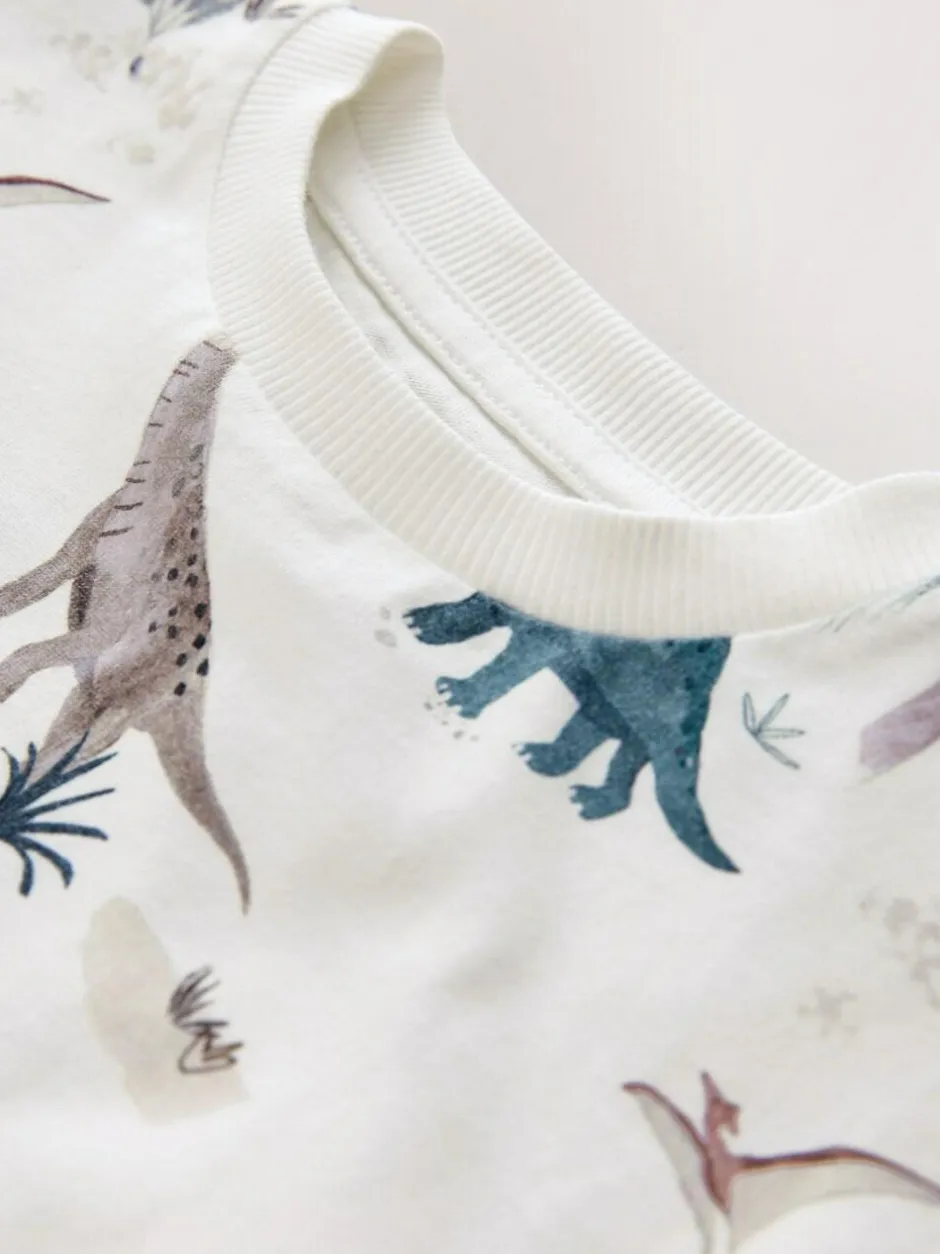 Next Short Sleeve All-Over Print T-Shirt (3 Month-7 Years) (3mths-7yrs) White Watercolour Dinosaurs Online