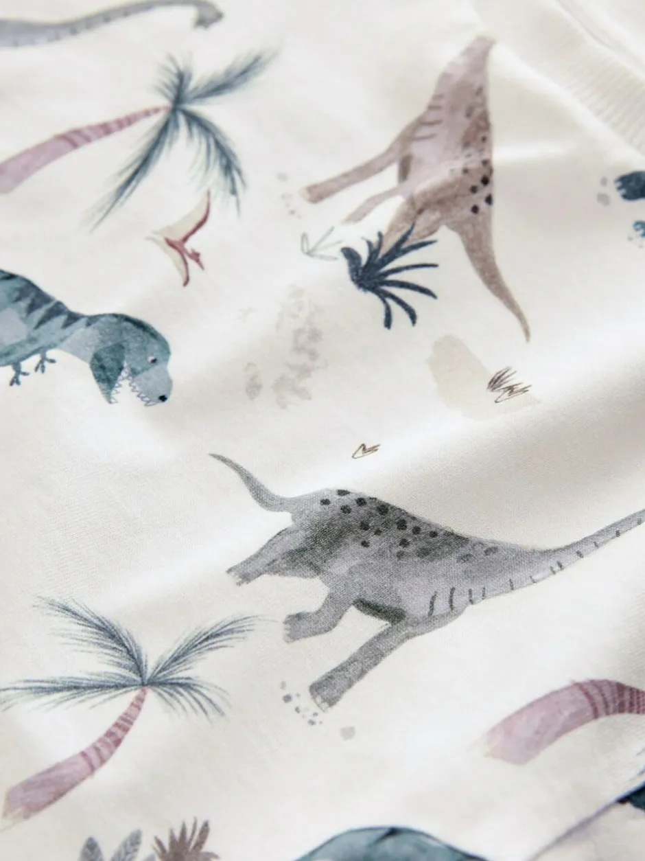 Next Short Sleeve All-Over Print T-Shirt (3 Month-7 Years) (3mths-7yrs) White Watercolour Dinosaurs Online