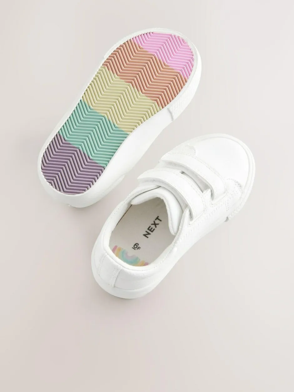 Next Wide Fit (G) Chunky Trainers With Touch Fastening White New