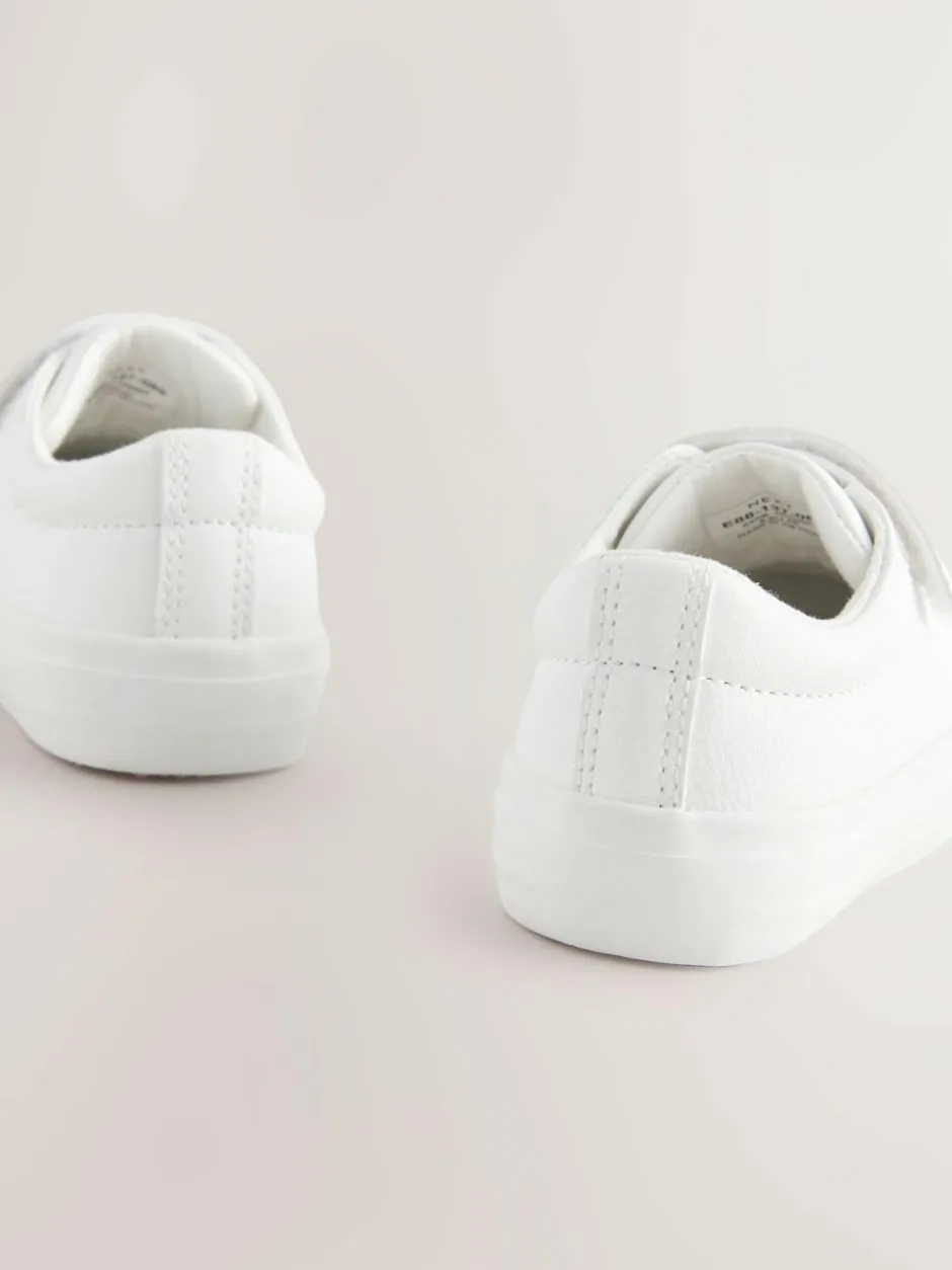 Next Wide Fit (G) Chunky Trainers With Touch Fastening White New
