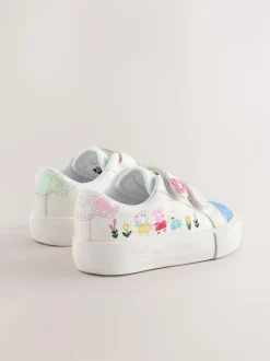 Next White Wide Fit (G) Peppa Pig Chunky Trainers with Touch Fastening Discount