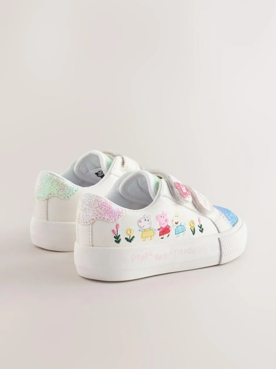 Next White Wide Fit (G) Peppa Pig Chunky Trainers with Touch Fastening Discount