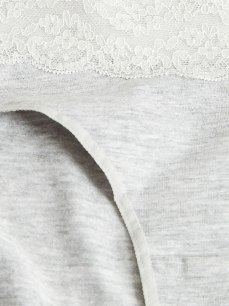 Next White/Black/Grey High Leg Cotton Lace Knickers 4 Pack Sale