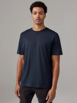 Next White/Black/Navy Regular Fit Essential Cotton T-Shirts 6 Pack Discount