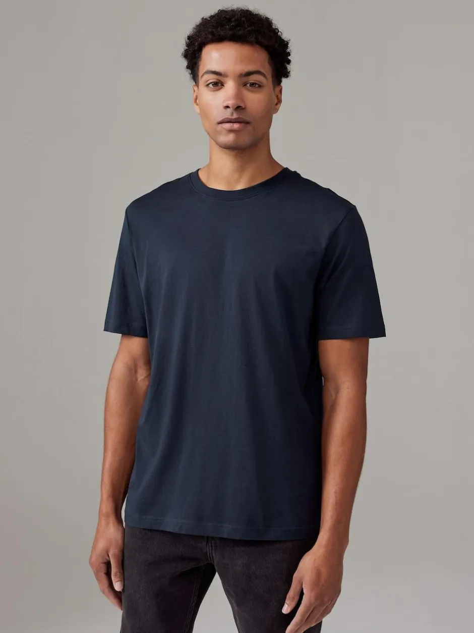 Next White/Black/Navy Regular Fit Essential Cotton T-Shirts 6 Pack Discount