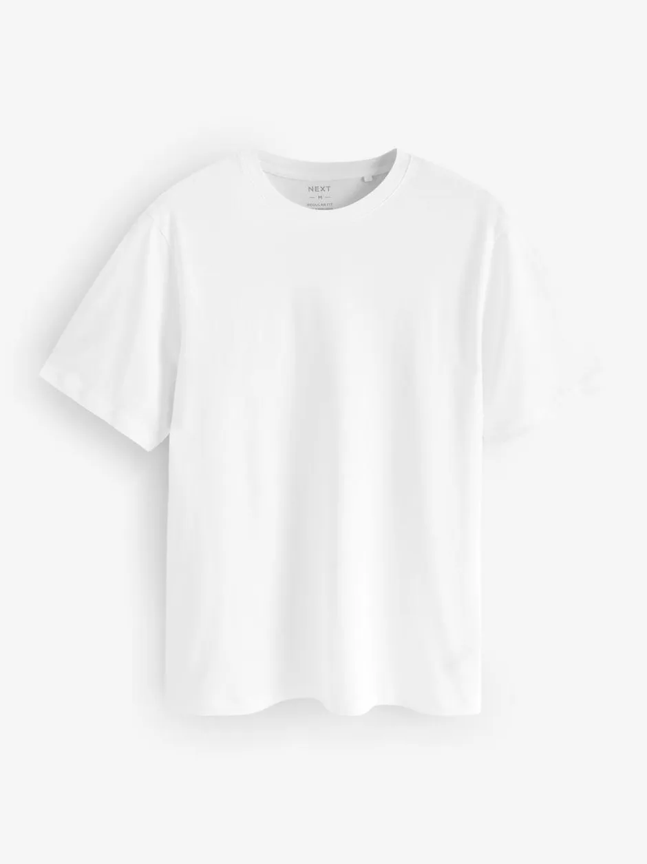 Next White/Black/Navy Regular Fit Essential Cotton T-Shirts 6 Pack Discount
