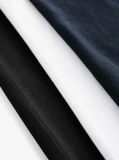 Next White/Black/Navy Relaxed Fit Heavyweight T-Shirts 3 Pack Hot