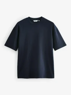 Next White/Black/Navy Relaxed Fit Heavyweight T-Shirts 3 Pack Hot