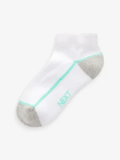 Next White/Blue Cushioned Footbed Trainer Socks 7 Pack