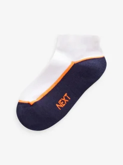 Next White/Blue Cushioned Footbed Trainer Socks 7 Pack