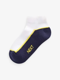 Next White/Blue Cushioned Footbed Trainer Socks 7 Pack