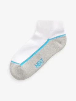 Next White/Blue Cushioned Footbed Trainer Socks 7 Pack