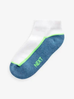 Next White/Blue Cushioned Footbed Trainer Socks 7 Pack