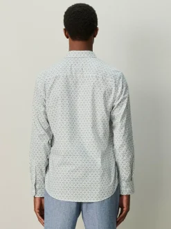 Next Regular Fit Long Sleeve Print Shirt White/Blue Floral Trellis Sale
