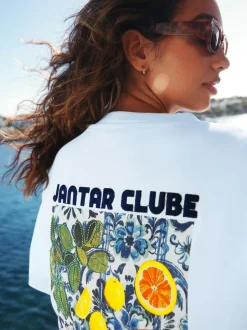 Next White/Blue Graphic Print Beach T-Shirt