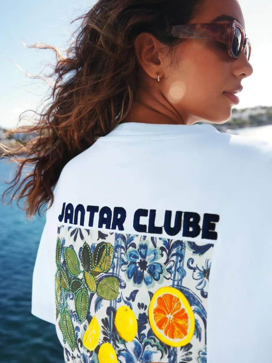 Next White/Blue Graphic Print Beach T-Shirt