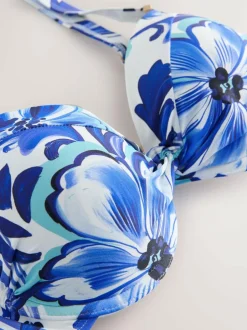Next White/Blue Porcelain Shaping Padded Wired Bikini Top Clearance
