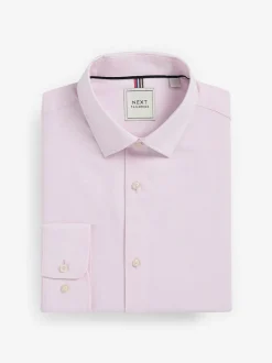 Next Slim Fit Easy Care Textured Single Cuff Smart Shirts 3 Pack White/Blue New