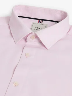 Next Slim Fit Easy Care Textured Single Cuff Smart Shirts 3 Pack White/Blue New