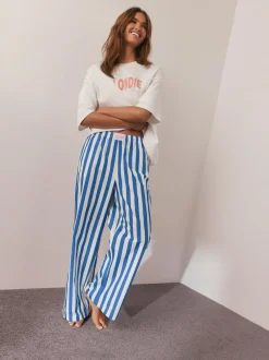 Next White/Blue Stripe Blondie Short Sleeve Pyjamas New