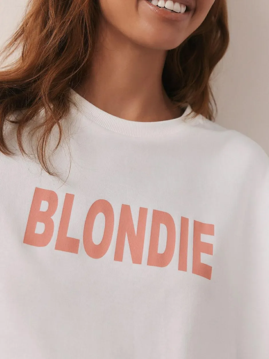 Next White/Blue Stripe Blondie Short Sleeve Pyjamas New