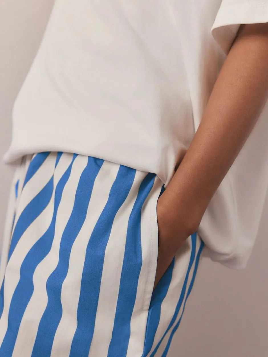 Next White/Blue Stripe Blondie Short Sleeve Pyjamas New