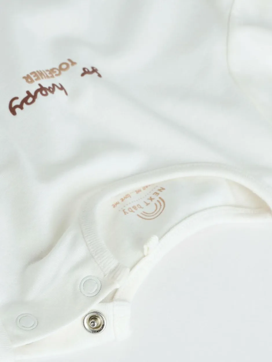 Next White/Brown Baby Long Sleeve Top and Trousers Set 2 Piece (0mths-2yrs) Online