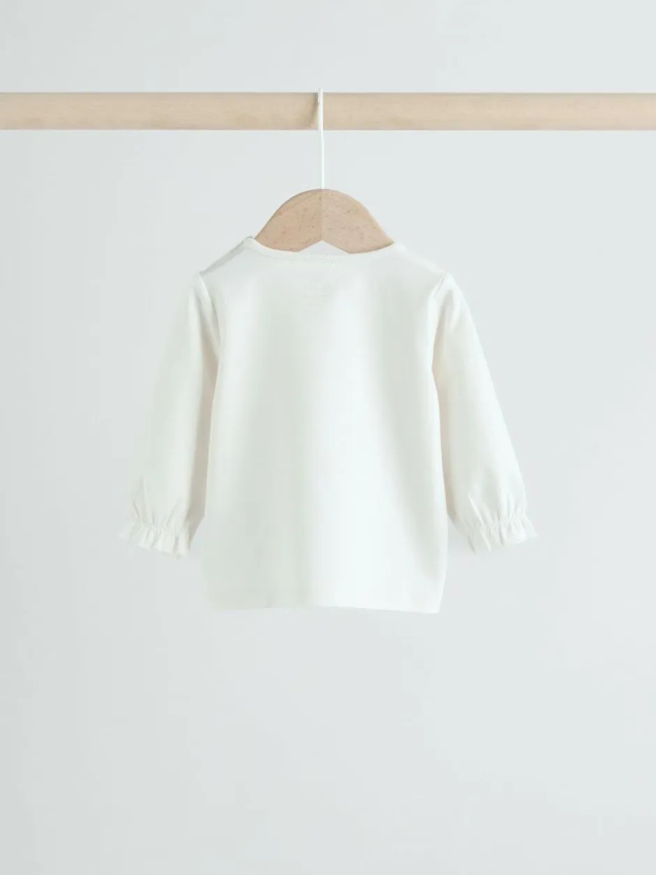 Next White/Brown Baby Long Sleeve Top and Trousers Set 2 Piece (0mths-2yrs) Online
