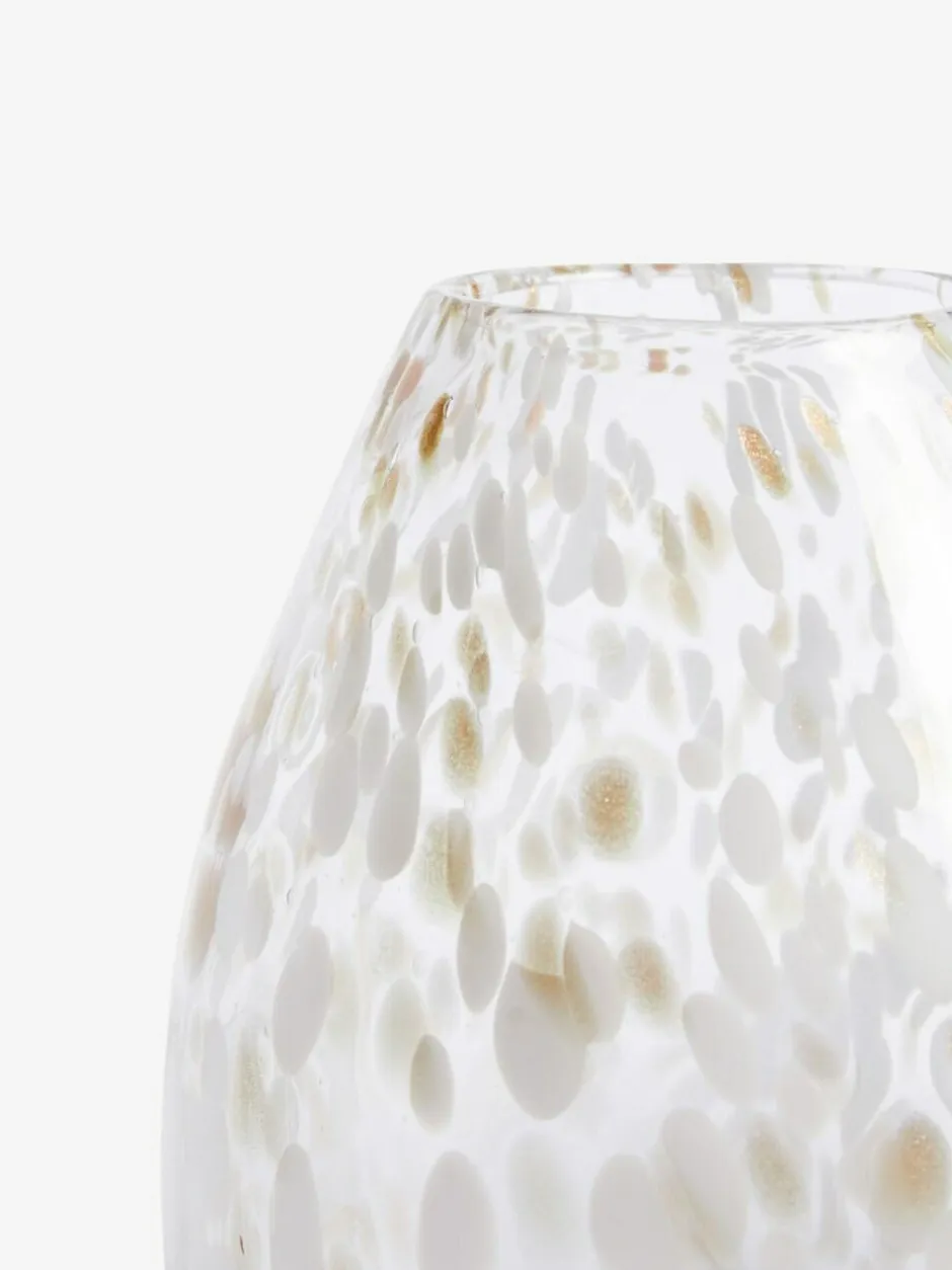 Next White/Gold Large Confetti Glass Flower Vase Clearance