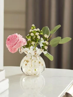 Next Mini Confetti Glass Flower Vase White/Gold Clearance